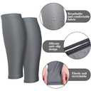 3 Pairs Calf Compression Sleeves for Men And Women Football Leg Sleeve Footless Compression Sock for Running Athlete Cycling (Black, White, Gray, Small)