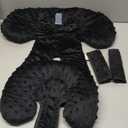 Pro Goleem Infant Car Seat Insert, Baby Head Neck Body Support, Soft Minky Newborn Car Seat Strap Pads, 2-in-1 Reversible, Boys and Girls, Black