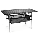 Lightweight Aluminum Folding Camping Table (47” x 21.65” x 26.7”), Portable Roll-Up Design for Outdoor, Camping, Beach, BBQ, Patio, and Picnic, Durable & Waterproof with Carrying Bag