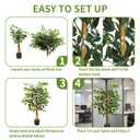 5FT Artificial Ficus Tree Realistic Faux Tree for Indoor & Outdoor, Fake Plant Tall Low-Maintenance Decor for Home Office Porch, Plantas Artificiales Decorativas, Housewarming Gift