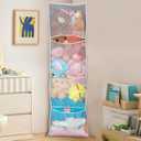 2 Pack Corner Stuffed Animal Toy Storage Hanging Organizer, Expandable Mesh Net Pockets, Stores Loads of Plush Toys - Large Plushie Display for Boys, Girls - Grey