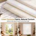 LazBlinds No Drill Cordless Roman Shades, 35" W × 64" H, Trace White
