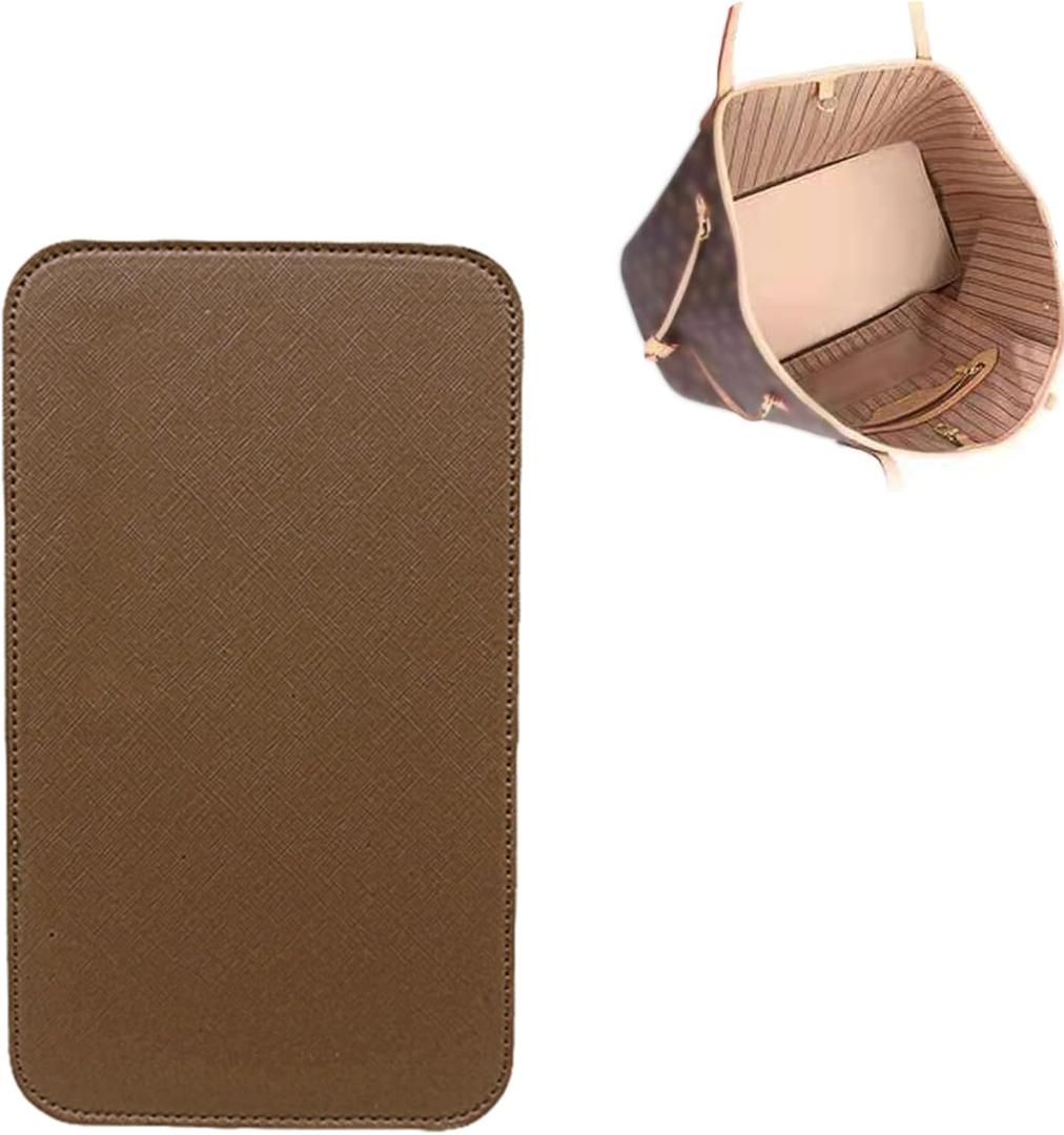 Handbag Base Shaper PU Leather Bag Liner Board Compatible with Speedy 30 Tote Purse 11.8 x 5.9 inch Bottom Pad Arc Corner Insert (Coffee)
