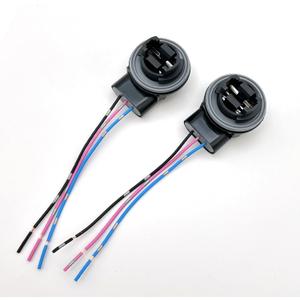 2 PCS Car Brake Socket Replacements, Waterproof Soft Automotive Turn Signal Socket, Universal Vehicle Daytime Running Light Wire Harness Pigtail (Multicolored #3157B)