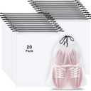20 Pack Shoe Bags for Travel, 15.7" x 11.8" Clear Travel Shoe Bags for Packing, Large Waterproof Portable Drawstring Travel Shoe Storage Bag Travel Essentials Women for and Men (Translucent)