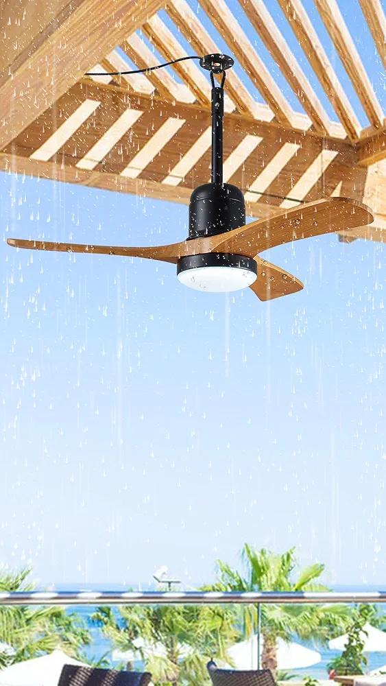 34" Outdoor Gazebo Fan, Plug-In Wet Rated Outdoor Ceiling Fan with Dimmable Light and Memory Remote, Outdoor Hanging Fan For Gazebo, Patio, Waterproof