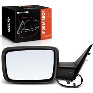 A-Premium Driver Side Power Door Mirror - Compatible with Ram 1500 2014-2018, 1500 Classic 2019-2022, Ram 2500 2013-2018 - Heated Manual Folding Textured Black - Replace# 68147863AO