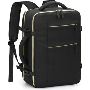 Capolo Travel Backpack for Women Men Waterproof Laptop Backpack Airlines Approved Carry On Backpack Bag Computer Back pack for Business, Work, Traveling Fits 15.6 Inch Laptop(Deep Black)
