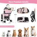Double Pet Stroller for Dogs and Cats: Dog Stroller Foldable Travel Carriage with Detachable Carriers, Safety Belts, and 4 Lockable Wheels for Small to Medium Pets Ideal for Multi-Pet Homes (Black)