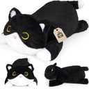 Weighted Cat Stuffed Animal,Cute Black and White Tuxedo Cat Plush Soft Weighted Plushies, Cuddleable Sensory Comfort Pillow for Kids Boys Girls Christmas Birthday Gift17in 1.6lbs (['17 inches (45 cm)'])