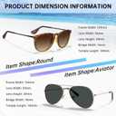 STGATN 2 Packs Round & Aviator Polarized Sunglasses for Women Men UV400 Protection (E. Round Matte Tortoise/Gradient Brown + Aviator Gold/Grey)