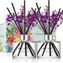 COCODOR Preserved Real Flower Reed Diffuser/Garden Lavender / 6.7oz(200ml) / 2 Pack/Reed Diffuser Set, Oil Diffuser & Reed Diffuser Sticks, Home Decor & Office Decor, Fragrance and Gifts (Real Flower/6.7Ounce/2Pack)
