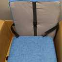 AddGrace Anti-Slip Bar Stool Cushions Square Bar Stool Seat Cushions with Ties Set of 4 Small Square Chair Pads with Machine Washable Cover 12"X12"X2" (Blue)