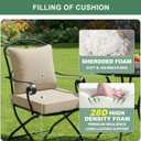 Summsun Outdoor Chair Cushions Set of 4, Waterproof Backrest and Deep Seat Cushion Set for Patio Furniture, Outdoor Sofa Replacement Cushions with Removable Cover, 24 x 24 Inch, Cream