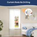 ENJOYBASICS No Drill Curtain Rods for Window 28 to 47 Inches, 5/8 Inch Diameter Renter Friendly Drapery Rod with Adhesive Brackets without Drilling, Adjustable from 27 to 52 Inches, Nickel