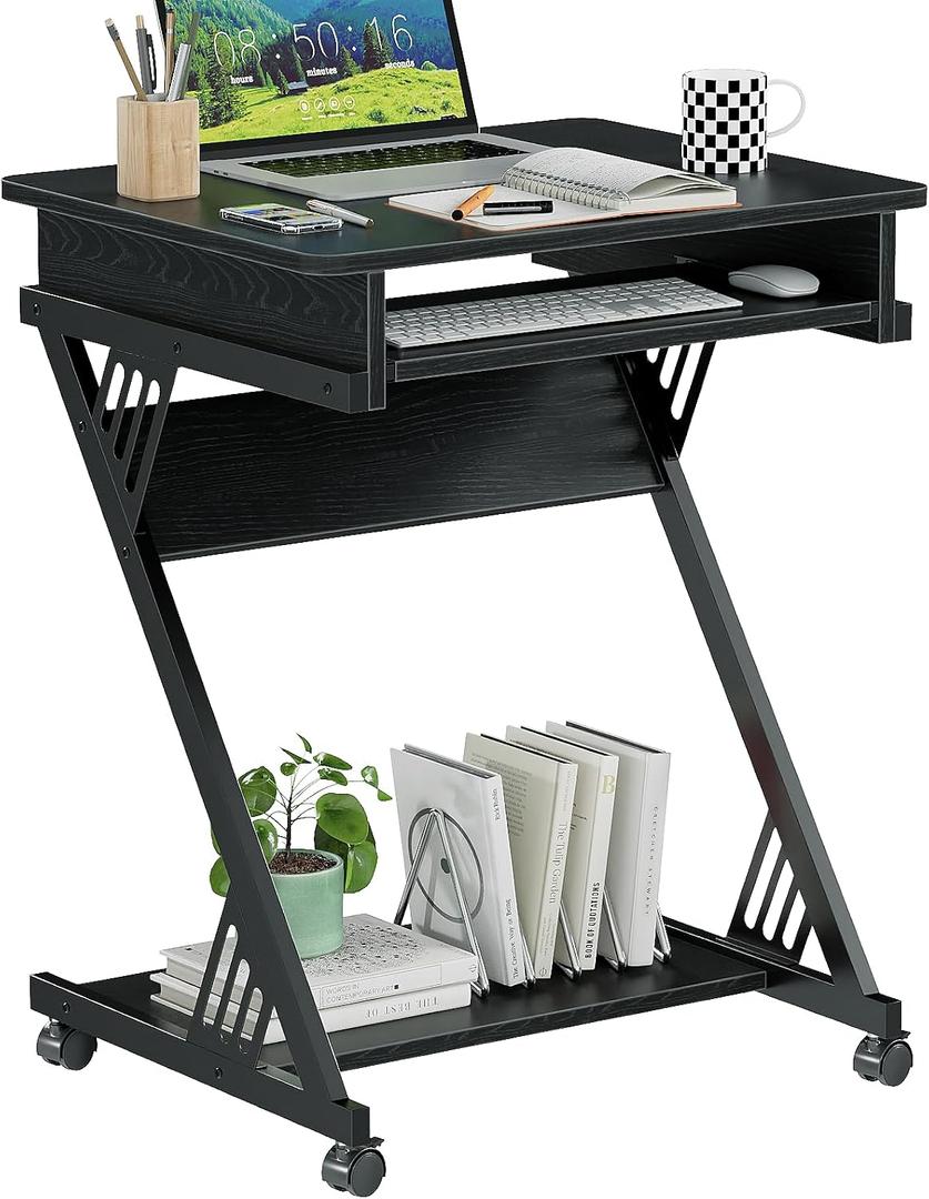 ALISENED Computer Desk for Small Spaces Compact Desk with Keyboard Tray, 23.6*18.9*29.5 inches