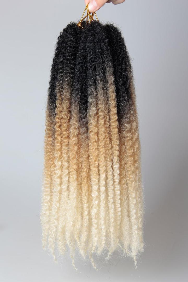 QRHSUKA Marley Twist Braiding Hair 18 Inch Marley Twist Hair 8 Packs Cuban Twist Hair Afro Kinky Curly Crochet Hair Synthetic Marley Hair Extensions (18 Inch(Pack of 8),1B/27/613)