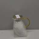 Baffect Water Pitcher, High Borosilicate Glass Jug with Stainless Steel Lid, Leakproof Fridge Door Carafe for Hot or Cold Beverage Vertical Pattern (1.8 L/ 63 oz.)