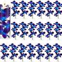 24 Pieces Blue Purple Faux Flowers Blue Orchid Flower Vase Fillers Faux Purple Orchid Wedding Table Centerpieces Filling for Floating Candles Wedding Birthday Party Table Decorations
