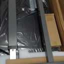 Vaunn Medical Pneumatic Adjustable Overbed Bedside Table with Wheels (Hospital and Home Use) (Black)