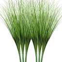 Vlorart 33" Artificial Plants 6 Pack Onion Tall Grass Greenery, Faux Fake Grass Shrubs Plant Flowers Wheat Grass for House Home Indoor Outdoor Office Room Gardening Indoor Décor-Green