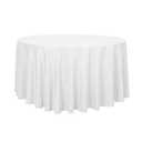 sancua Round Tablecloth - 120 Inch - Water Resistant Spill Proof Washable Polyester Table Cloth Decorative Fabric Table Cover for Dining Tables, Buffet Parties and Camping, White