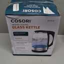 Cosori Electric Kettle, No Plastic Contact With Water, Wide Mouth For Easy Cleaning, Auto Shut Off, 1.7L Tea Kettle & Hot Water Boiler, Water Heater & Teapot, Borosilicate Glass, Black, 1500W (1.8 Quarts)