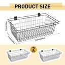 Coume 2 Pcs Large Black Slatwall Basket 23.6 x 11.8 x 7.9 Inch Metal Slatwall Panel Hanging Wire Basket Multifunctional Mounted Hanging Accessories for Kitchen Garage Storage and Home Display