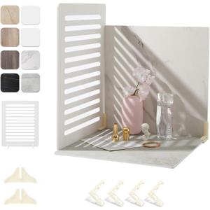 4PCS 16x16 Inch Backdrop Boards, 1PC 15x19 Inch Window Shadow Pane, 1PC Light Cone with Backets & Holders, Background Kit for Small Product Food Make-up Product Studio, BEIYANG