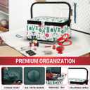 SINGER 07271 Basket with Sewing Notions Kit & Removable Tray-Vintage Spools, Tan