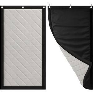 JaneTech Soundproof Curtain 82.6" x 47.2", Heavy Duty Sound Dampening Curtain with Grommets & Wall Hooks, Multi-Layer Acoustic Curtain for Noise Reduction & Light Blocking, Black, Single Curtain