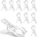 RELBRO Spring Clamps, 3.5 Inch Clear Plastic Clips for Balloon Arch Backdrop Craft Decoration Projects, Invisible Design, 10 Pcs