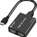 HDMI Splitter 1 in 2 Out - 4K@30Hz HDMI Splitter for Full HD 1080P 3D (1 Source to 2 Displays)