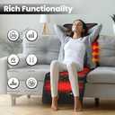 Massage Mat, Detachable Neck Massager, Full Body Vibration Heating, Massage Pad with 10 Vibrating Motors and 9 Speed Settings for Home Office Use, Black