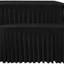 Nasitos Black Table Skirt for 6 Foot Rectangle Tables, 2 Pack - 72 x 30 Inch - Stretch Spandex Fitted Table Clothes, Fabric Table Covers Cocktail Tablecloths for Party, Banquet, Birthday
