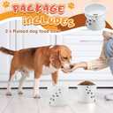 Teenyyou 2 Pack Elevated Dog Bowls Cute Ceramic Raised Dog Bowl Nonslip Elevated Water Bowl for Dogs, Dishwasher and Microwave Safe