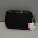 Travel Makeup Bag Women's Large Capacity Cosmetic Portable Organizer Large Opening Waterproof Storage Toiletry Bags Vertical Free-Standing Brush Holder for Easy Access Black