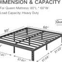 COMASACH Queen Bed Frame, Heavy Duty 12" High Black Metal Platform Bed, Sturdy Steel, No Box Spring Needed, Noise-Free, Easy Assembly