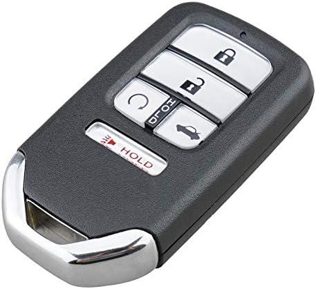 Remote Smart Key Fob Shell Case Fit for 2016 2017 2018 Honda Civic CR-V Pilot Keyless Entry Replacement Car Key Cover (Silver, 5 Buttons)