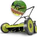 Sun Joe MJ502M Reel Mower w/ 8.5-Gallon, 9-Position Height Adjustment, Foam Grip, Compact Design, Green, 20-Inch Manual w/Grass Catcher