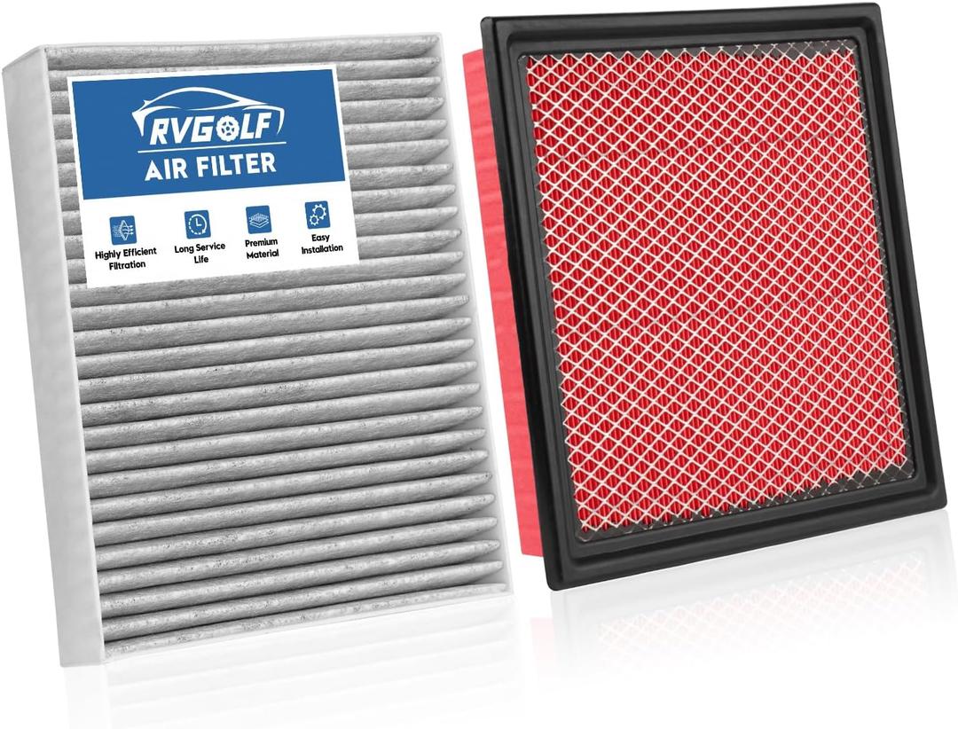 Engine+Cabin Air Filters Fit for 2014-2018 Chevrolet Silverado 1500GMC Sierra 1500, 2015-2020 Suburban Engine Air Filter Replacement Air Filter for My Car Accessories# CA8755A CF11809