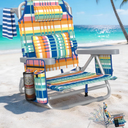 5-Position Backpack Beach Chair for Adults with Lumbar, Foldable Tall Heavy-Duty Beach Chairs with Cooler Bag,Cup Holder,Towel Rack for Beach, Camping, Outdoor