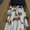 120 Pack Gold Plastic Silverware Wrapped Cutlery Set with Napkin
Heavy Duty Pre Rolled Disposable Gold Utensils Wrapped Flatware Cutlery Set for Wedding, Party & Catering
