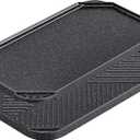 Caannasweis Nonstick Griddle Grill Pan, 19.5" x 11" Reversible Griddle Pan for Stove Top, Grill, or Campfire, Two Burner Cast Aluminum Grill, Rectangular Baking Flat and Ribbed Griddle Plate