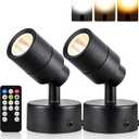 SUNVIE 2 Pack LED Dimmable Up Lights 3W Floor Spotlight with Timer and Remote 3000K/4000K/5000K Uplighting Spotlight 120V Uplights for Plants Artworks, 5.9 FT Plug Cord