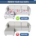 Gdmhy Couch Covers for Sectional L Shaped Sofa Cover with 2 Seat Cushion Cover-Print L-Shape Sofa Slipcovers,Washable 2 Seat l Shaped Couch Cover,Elastic Furniture Protector for Pets,Kid,Living Room (Spot Pattern+white)