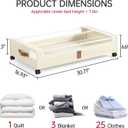 Yecaye Under Bed Storage with Wheels, 2 Pack Under Bed Storage Containers, 60L Underbed Shoe Storage with Clear Window & Label, Rolling Under Bed Metal Drawer for Clothes, Shoes, Books, Blankets