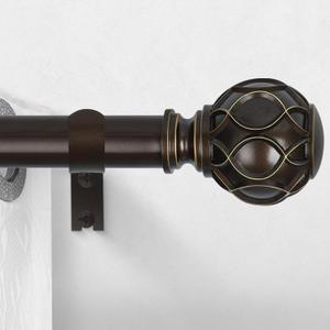 Bronze Curtain Rods for Windows:Farmhouse Boho Decorative Curtain Rod for Bedroom Living Room,Heavy Duty Adjustable Rustic Drapery Rods Set with Vintage Coastal Finials,Antique Bronze 66-120"