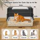 Vivifying XL Stainless Steel Cat Litter Box with Lid, Side Entry, Black