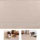 Cat Food Mat, 34" x 22" Large Silicone Pet Feeding Mat for Food and Water Bowls Non-Slip, Easy to Clean (Khaki)